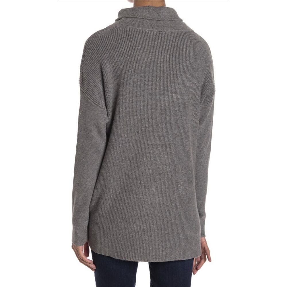 DEVOTION BY CYRUS Cowlneck Ribbed Tunic Sweater dark gray tunic Smal A003022 - Picture 2 of 6